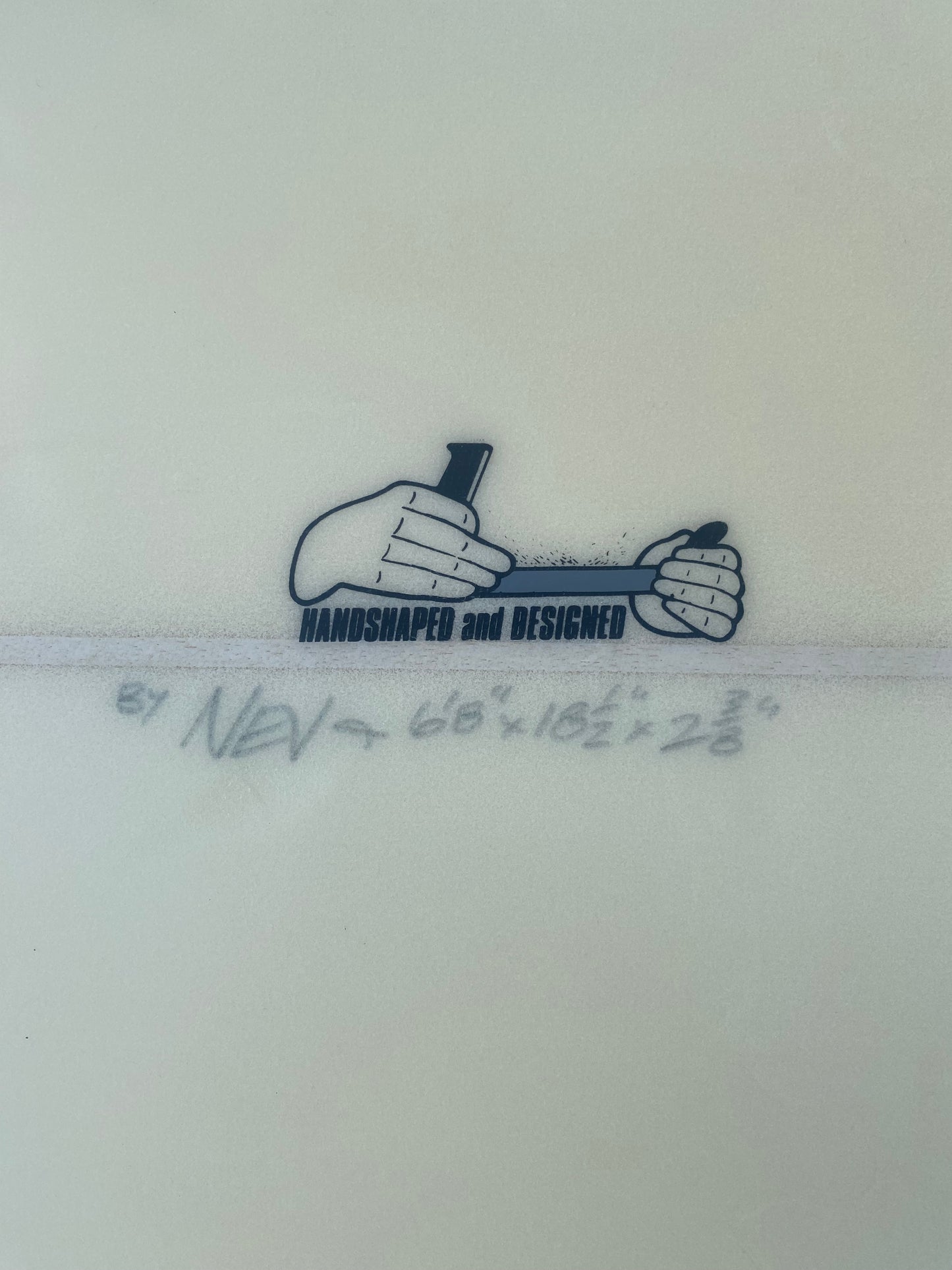 6’8 Nev Hyman 1990’s Vintage Thruster Surfboard, Gothic logo, straight & Clean condition