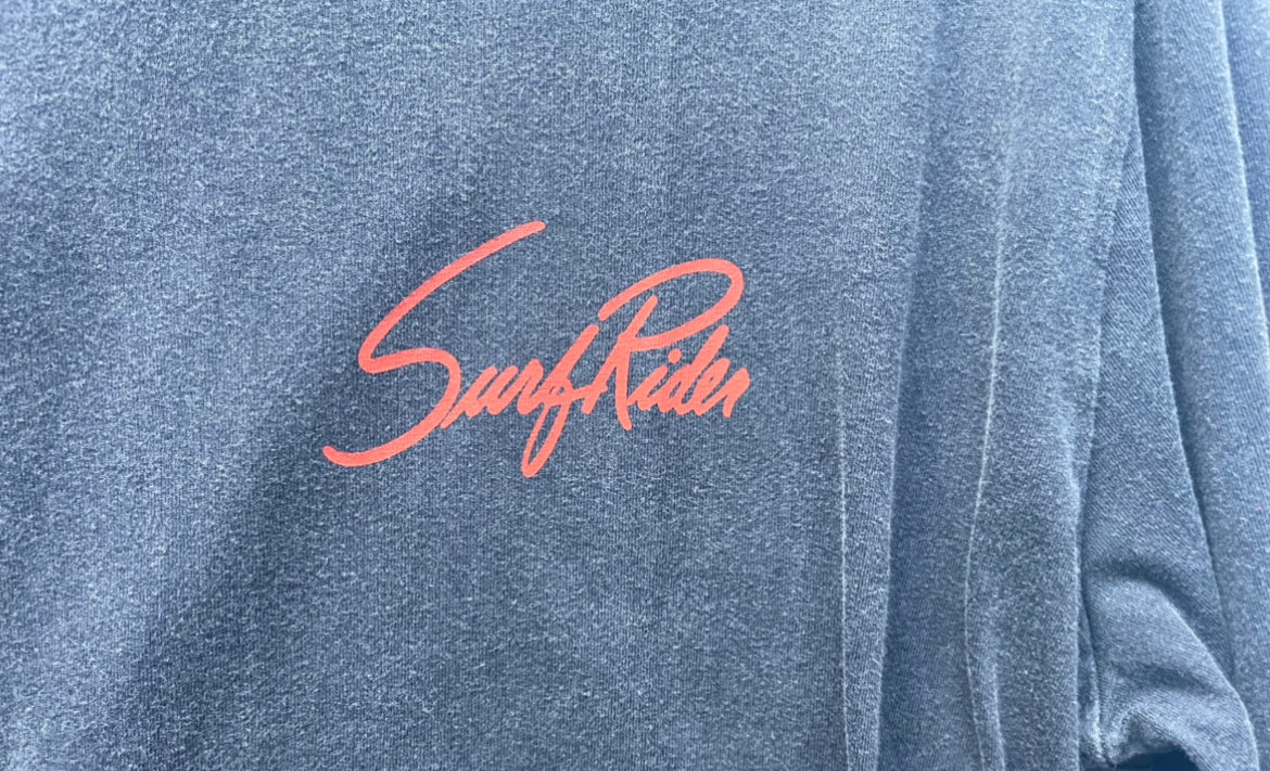 SurfRider, 100% Cotton Long sleeve Tee-Shirt (Charcoal/ Orange)