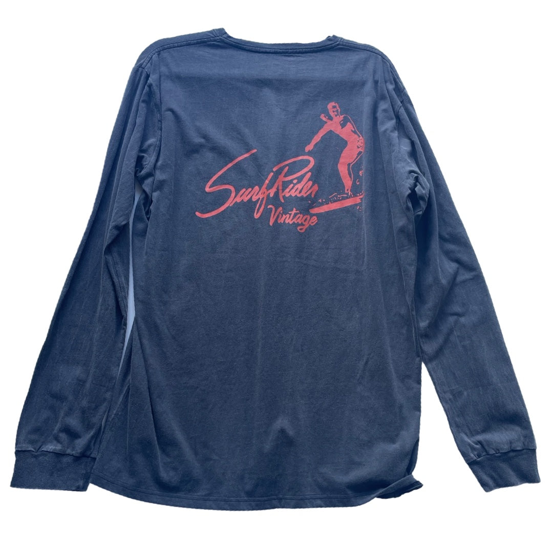 SurfRider, 100% Cotton Long sleeve Tee-Shirt (Charcoal/ Orange)