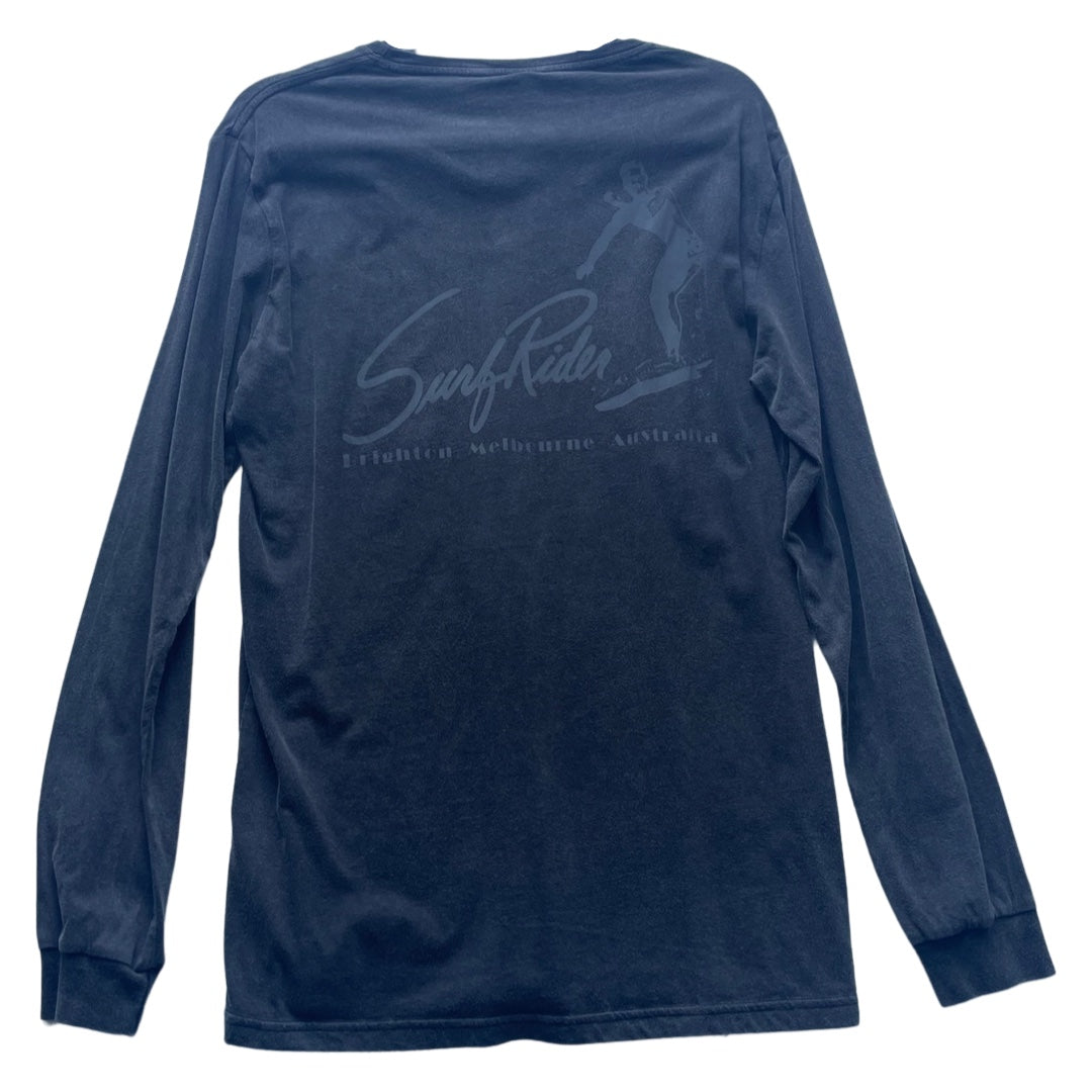 SurfRider (Brighton) 100% Cotton, Long Sleeve Tee-Shirt (Charcoal / Grey Print)