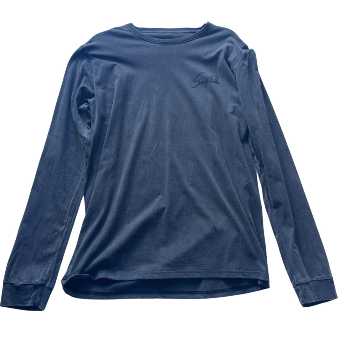 SurfRider 100% Cotton, Long Sleeve Tee-Shirt (Charcoal/ Black Print)
