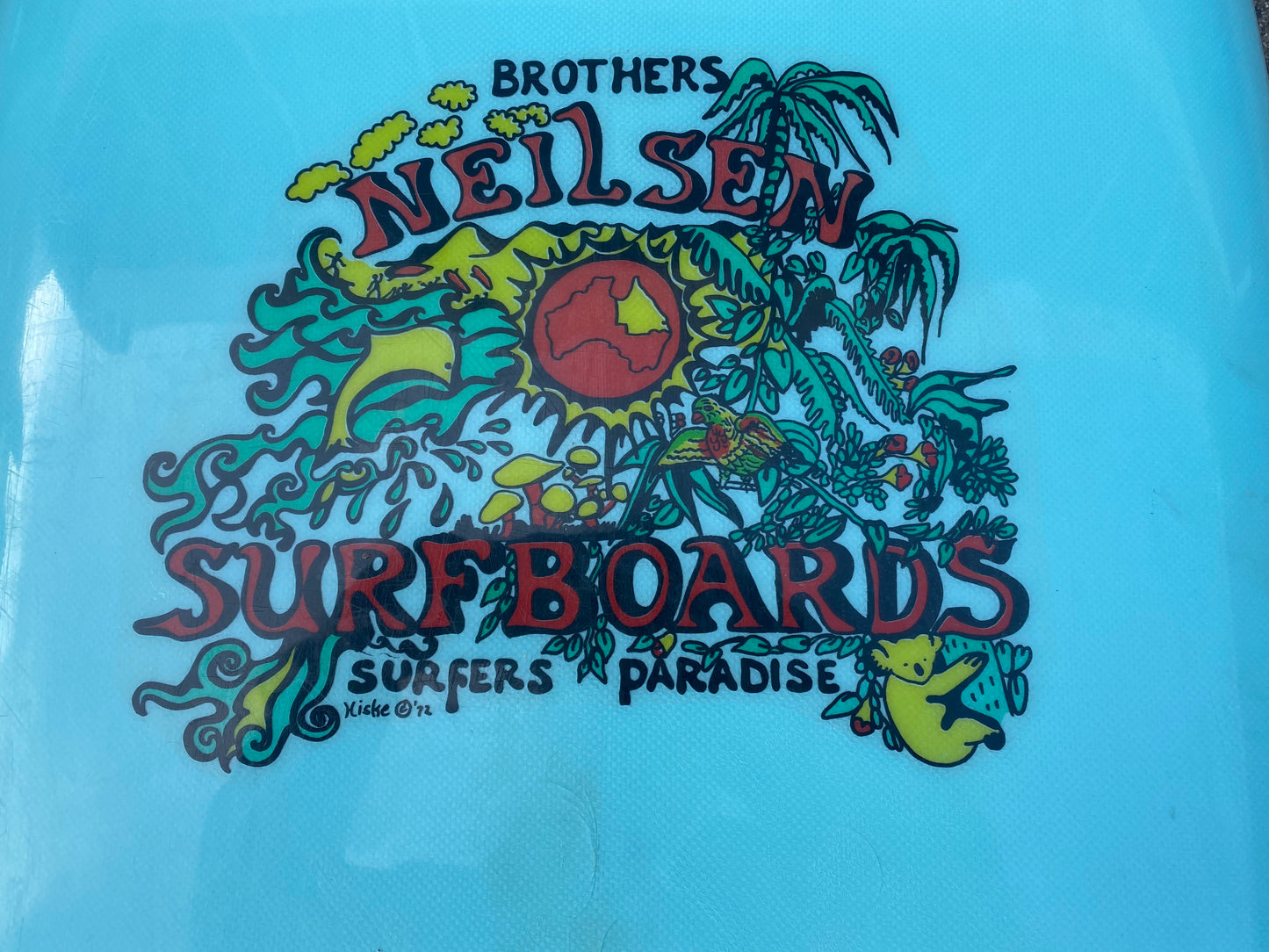 6’8 Brothers Neilson Darryl Bulger Shaped c.1972 Single Fin Surfboard