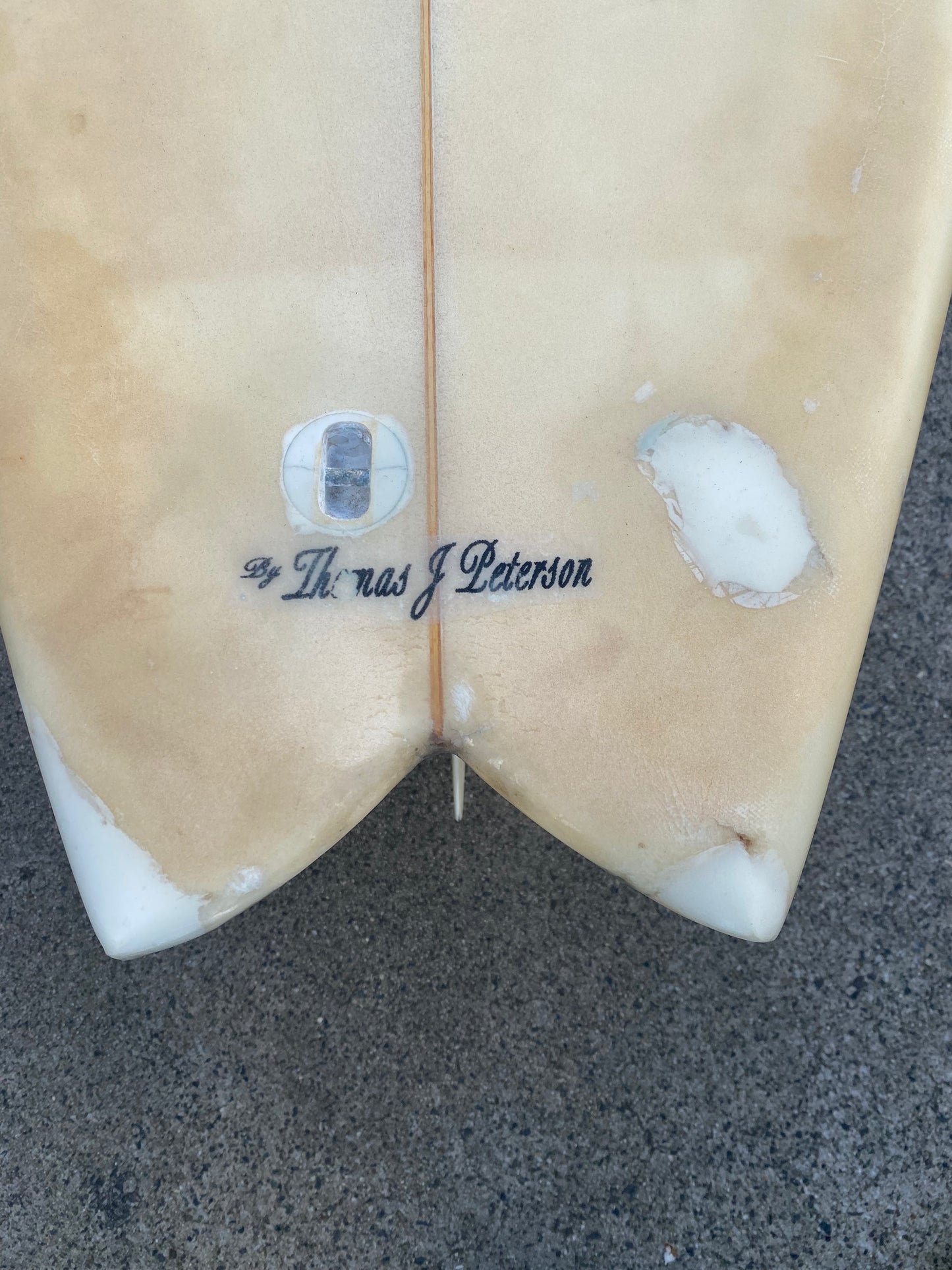 5’11 Tom Peterson ‘Fireballs’ Pre 1993 Step Deck Thruster Surfboard
