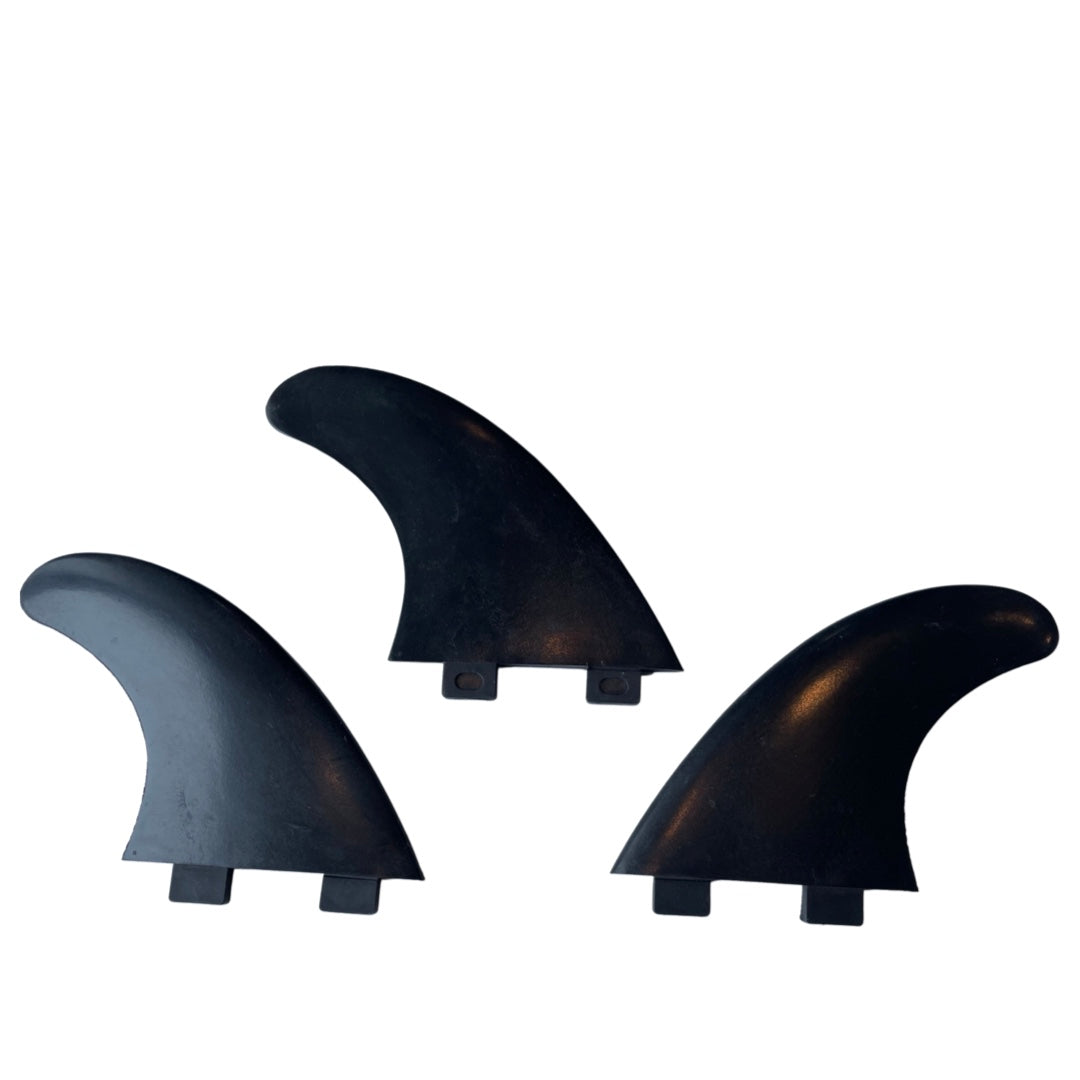 Generic Black Plastic FCS1 Medium size Thruster (3) Surfboard fins