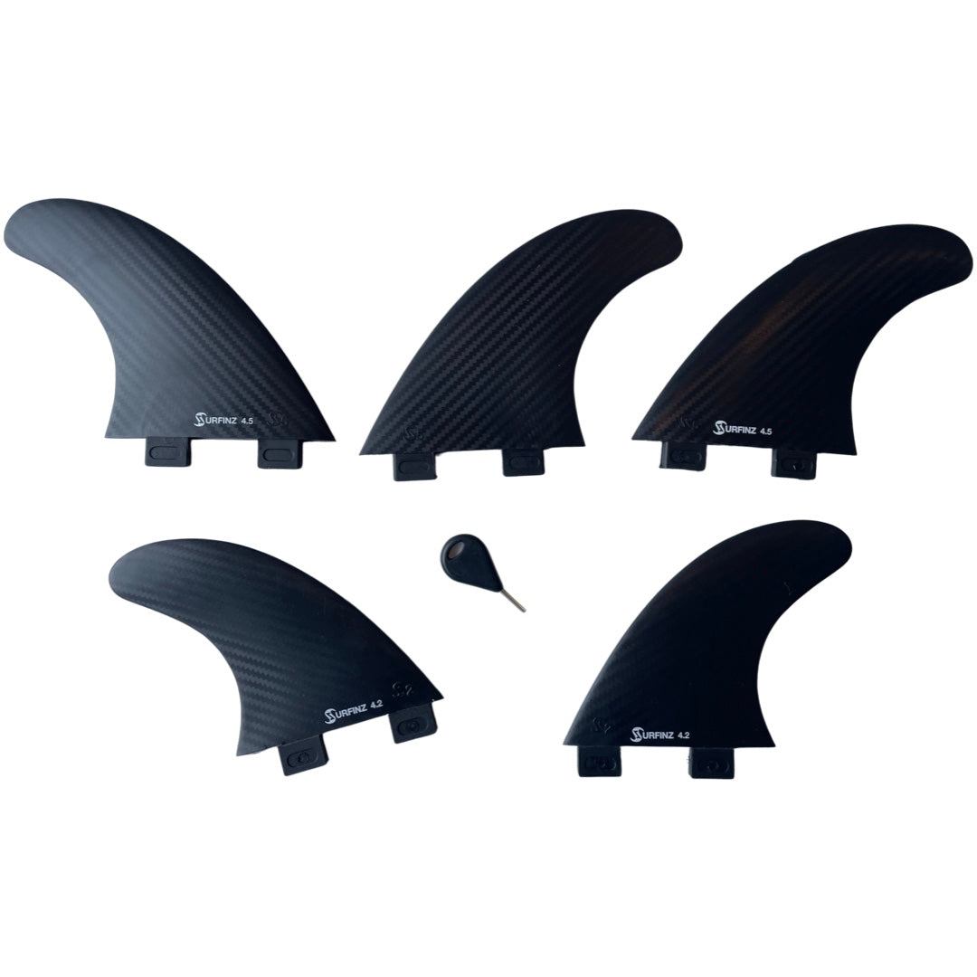 Surf Finz USA FCS1 5-Set Black Surfboard fins/Fin key