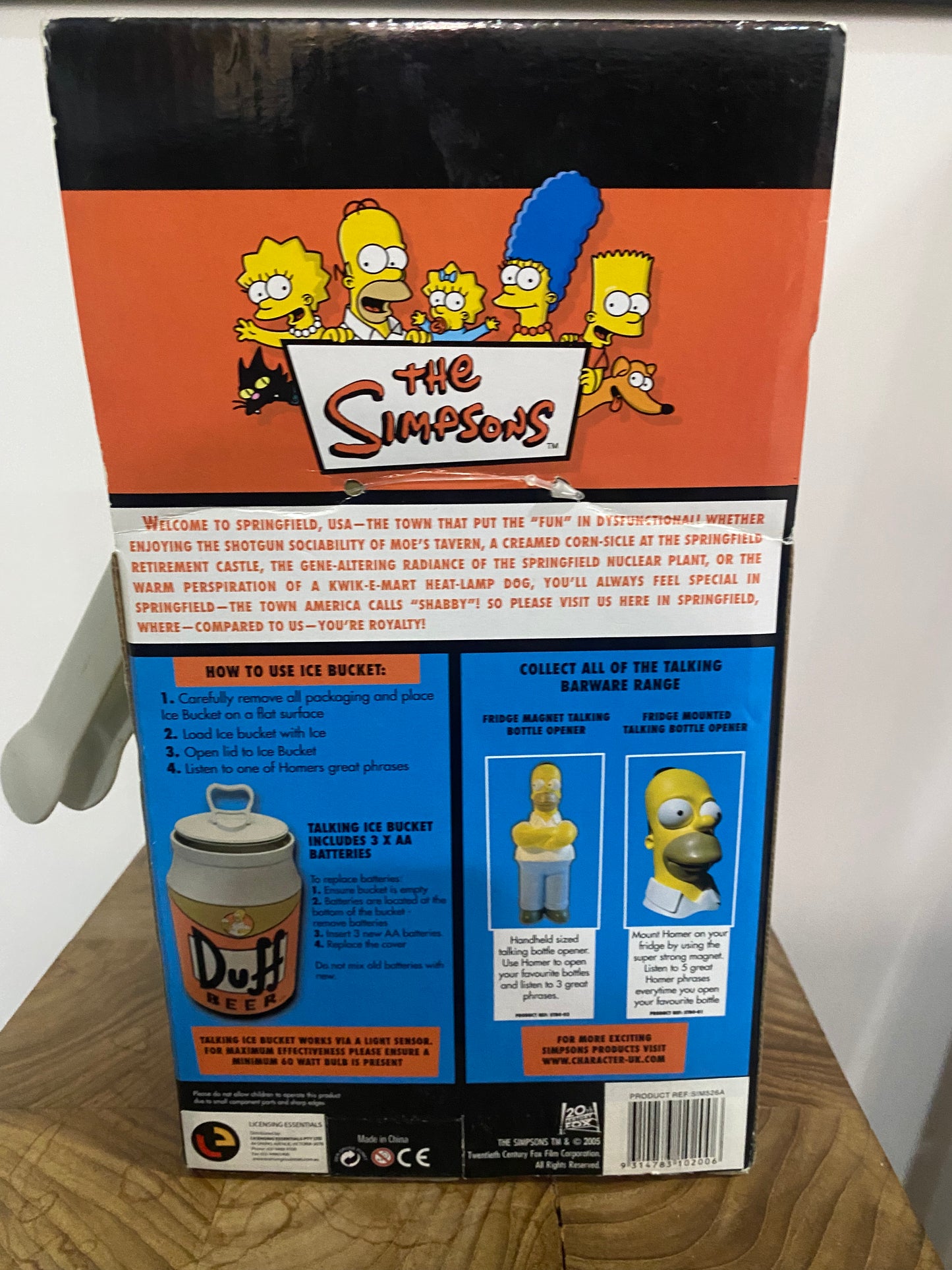 Rare The Simpsons ‘Duff Beer’ Talking Ice Bucket , 2005 NEW in box