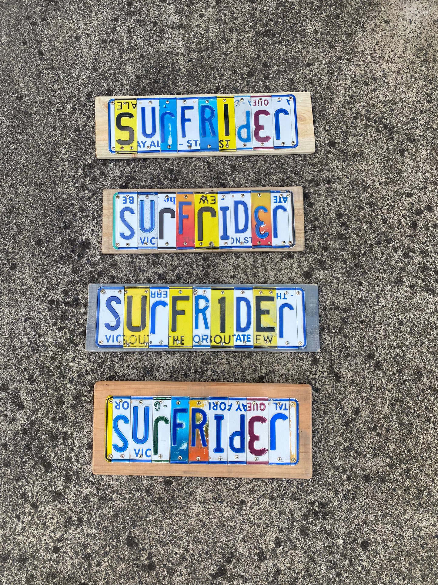 “SurfRider “Signs Display number plates