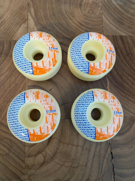 Skateboard Wheels: INFMS 51 mm Vintage, NOS c. Y2K (Set of 4)