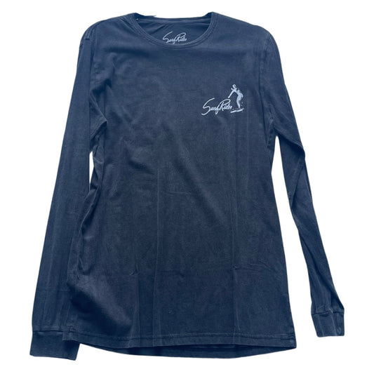 SurfRider (Brighton), 100% Cotton, Long Sleeve Tee-Shirt (Charcoal / White Print)