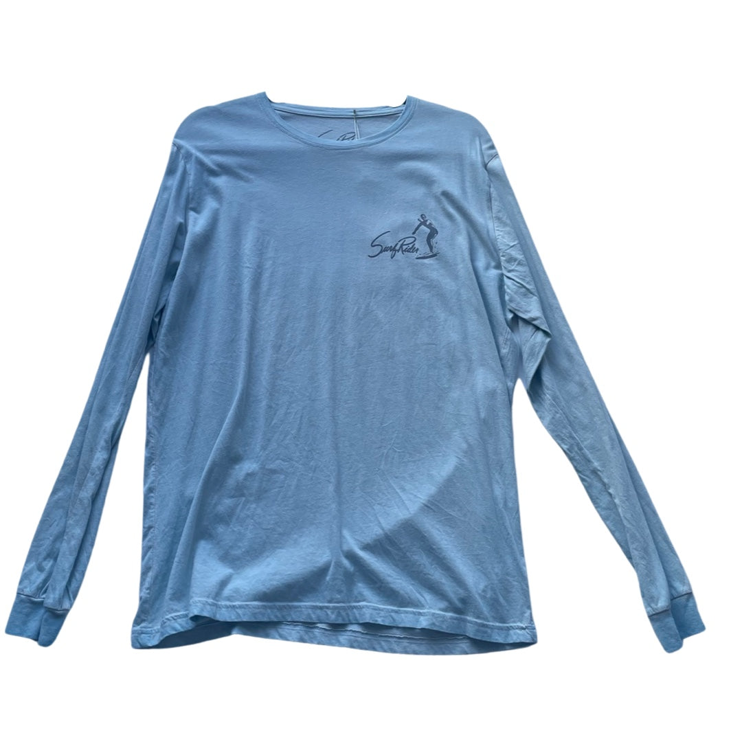 SurfRider Vintage (Canggu), 100% Cotton Tee- Shirt (Pale Blue / Black Print/ SurfRider Logo )