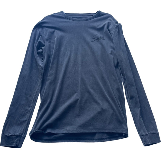 SurfRider 100% Cotton, Long Sleeve Tee-Shirt (Charcoal/ Black Print)