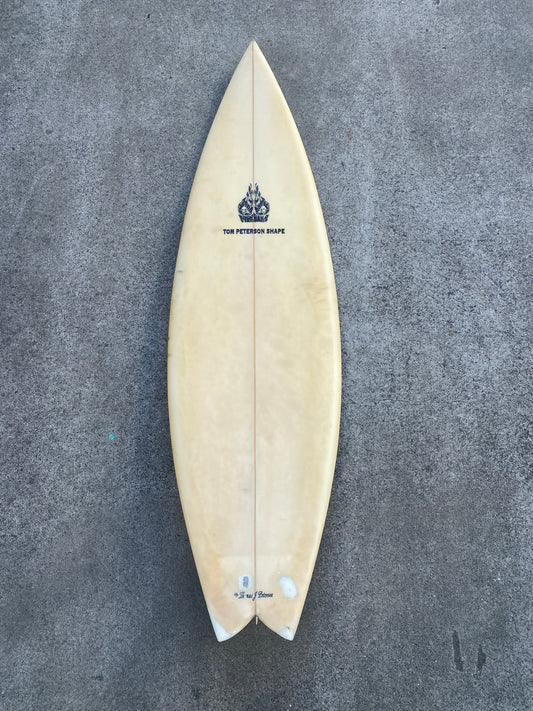 5’11 Tom Peterson ‘Fireballs’ Pre 1993 Step Deck Thruster Surfboard