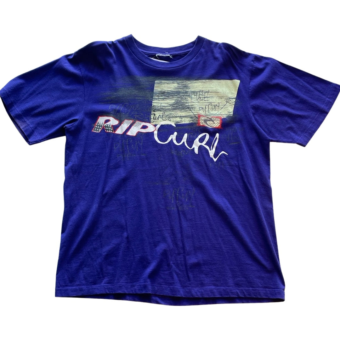 Rip Curl Size XL Short Sleeve Dark Blue T-shirt