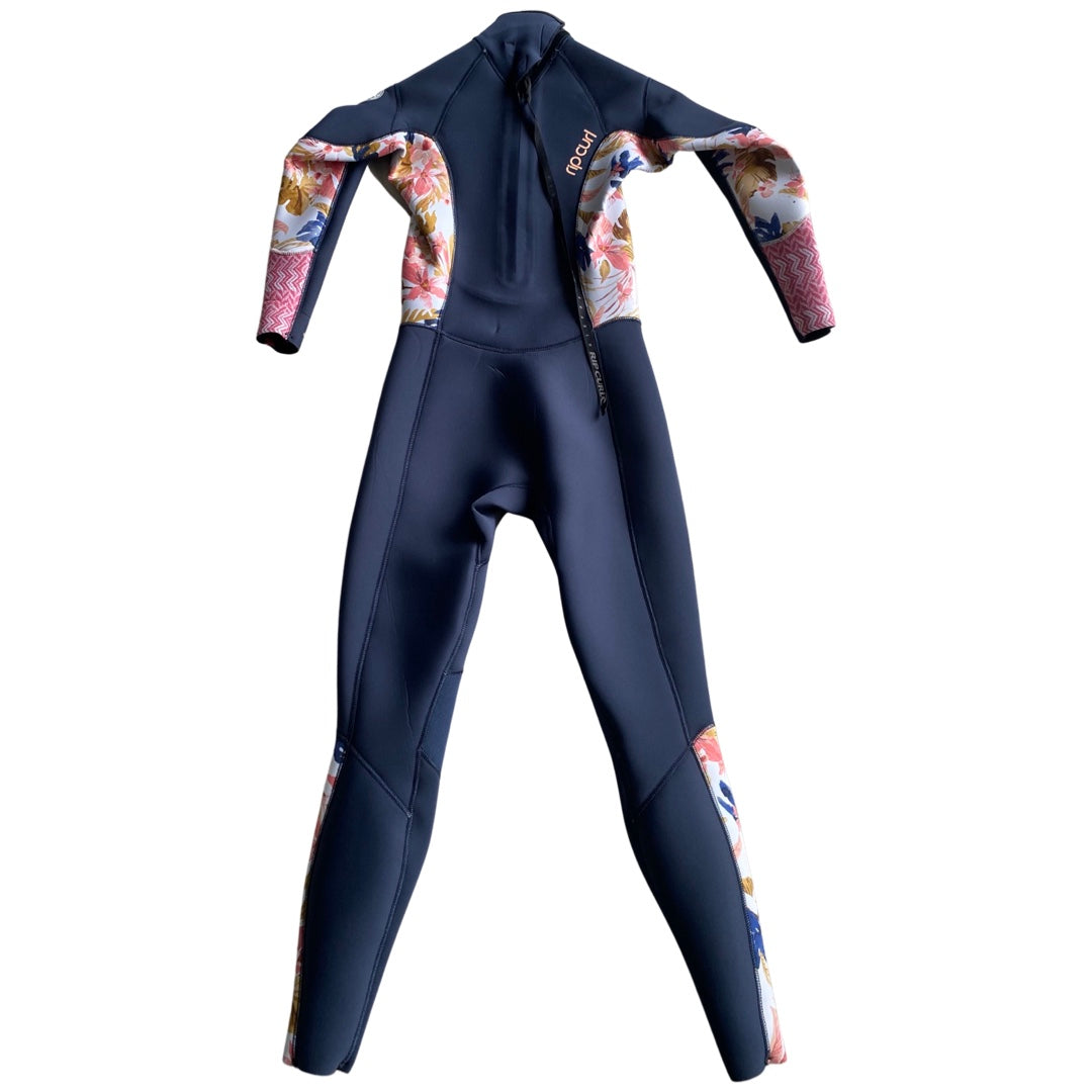 Rip Curl 3:2  Back ZipSize 8 Hibiscus, Navy, Pink Steamer P 24357